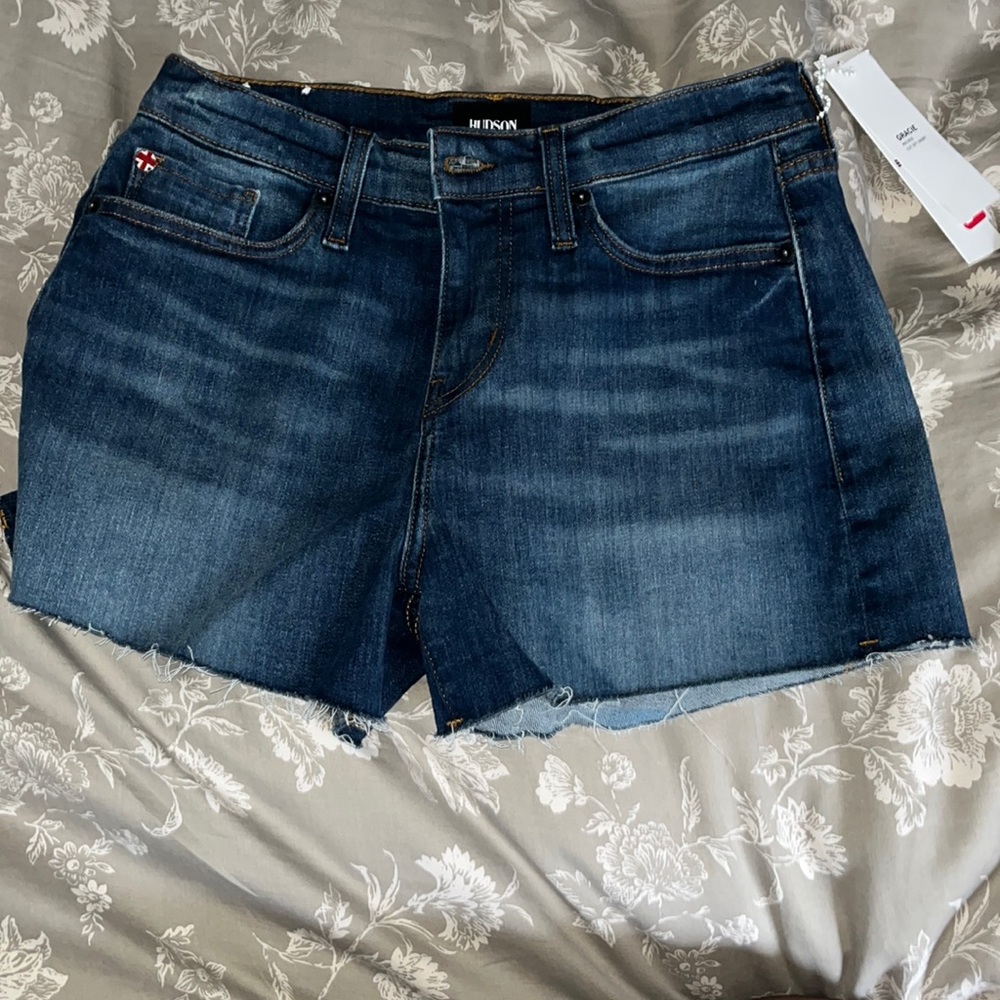 Never worn, new with tags, blue denim shorts